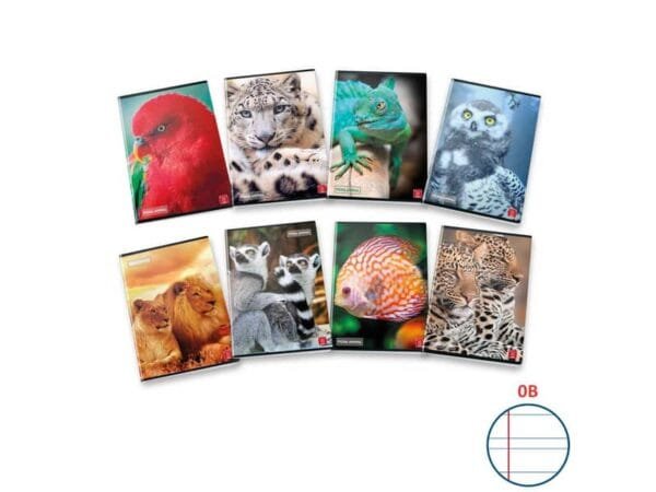 Quaderno 42 fogli PIGNA Animal A4 a righe 0B con margine assortiti 02320440B