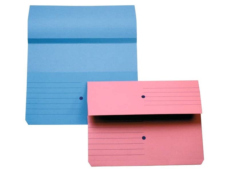 Cartelline con tasca 4Mat A4 in carta woodstock 225 g/mý dorso 3 cm blu conf. da 10 pezzi – 3240 01