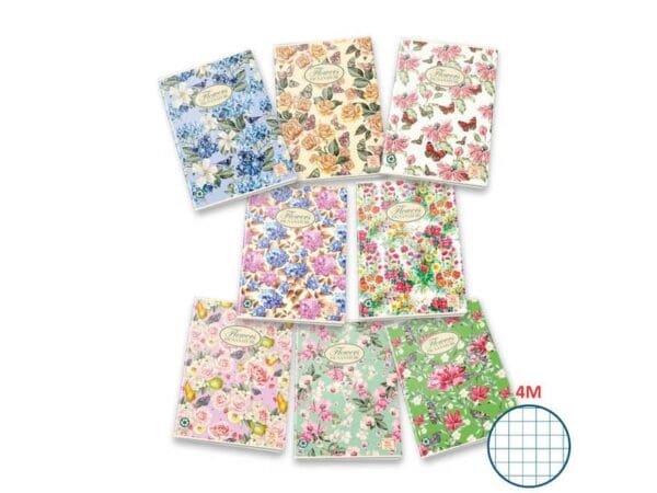 Quaderno a quadretti 42 fogli PIGNA Maxi Nature Flowers A4 4M assortiti 02298854M
