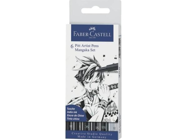 Penna inchiostro pigmentato Faber Castell Pitt Artist conf. 6 pezzi - Manga set - 167124