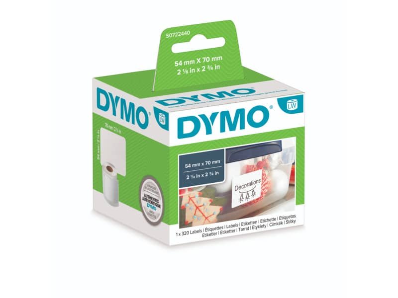 Rotolo da 320 etichette Dymo LabelWriter Disch./Badge 54×70 mm bianco S0722440