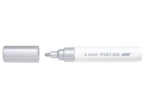 Marcatore multisuperficie Pilot Pintor a base d'acqua punta in fibra 4,5 mm argento - 002377
