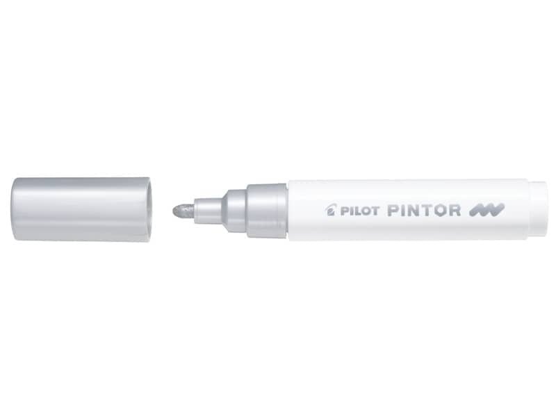 Marcatore multisuperficie Pilot Pintor a base d’acqua punta in fibra 4,5 mm argento – 002377