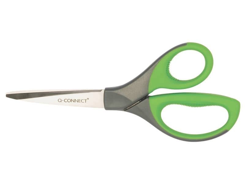 Forbici universali Q-Connect Elite Softgrip lame asimmetriche grigio/verde 21 cm – E-30381 IA