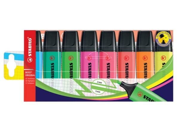 Evidenziatori Stabilo Boss Original 2-5 mm assortiti astuccio da 8 - 70/8