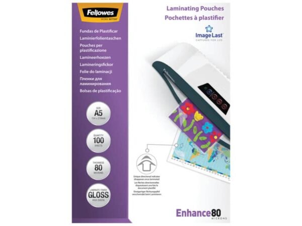 Pouches Fellowes Enhance 80 confezione da 100 pezzi Formato A5 5306002