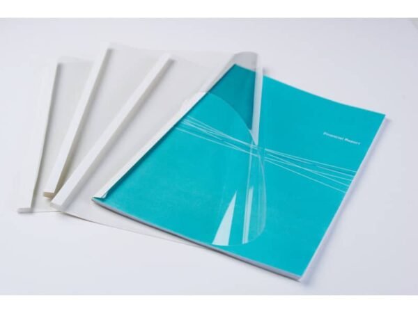 Termocopertina trasparente A4 per rilegatura termica in PVC - 150 gr/mq - Fellowes dorso 8 mm - conf. 100 pezzi