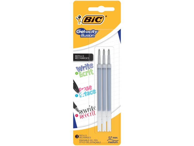 Refill BIC Gelocity Illusion Blister 0,7 mm nero Conf. 3 pezzi – 944022
