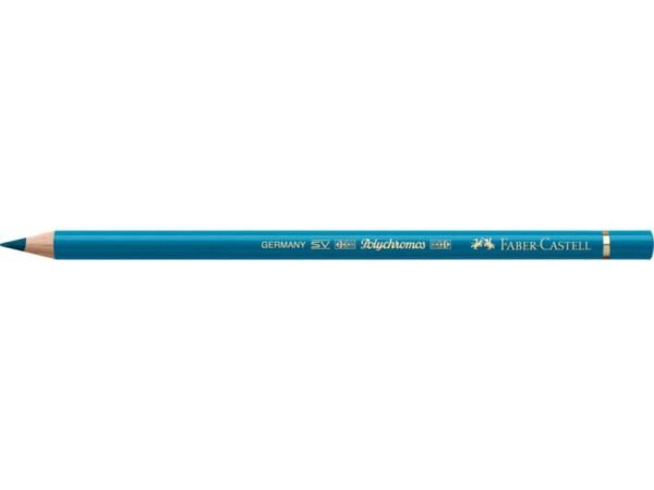 Matite colorate permanenti Faber Castell Polychromos mina 3,8 mm conf. 6 pezzi - turchese cobalto - 110153