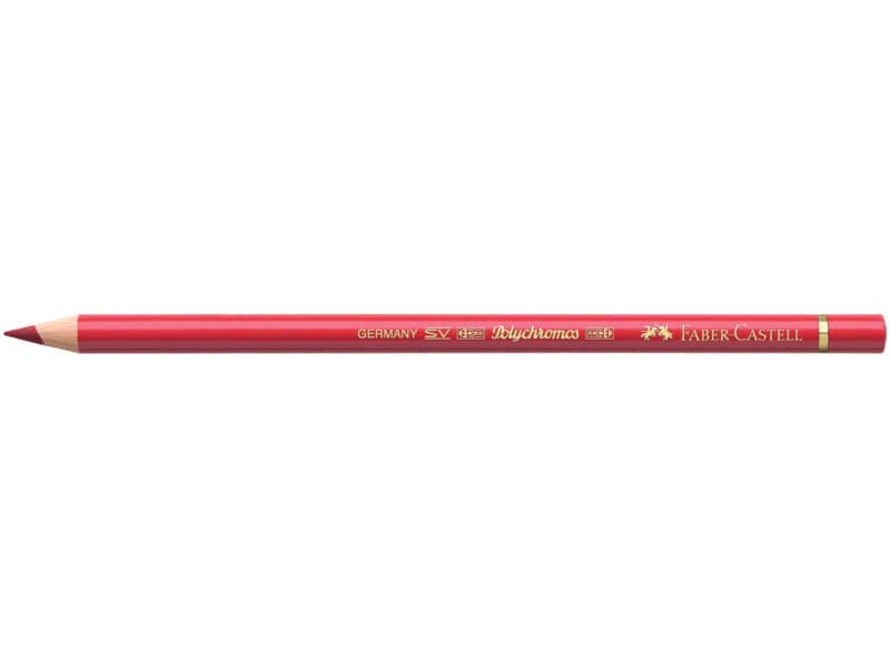 Matite colorate permanenti Faber Castell Polychromos mina 3,8 mm conf. 6 pezzi – carminio permanente – 110126
