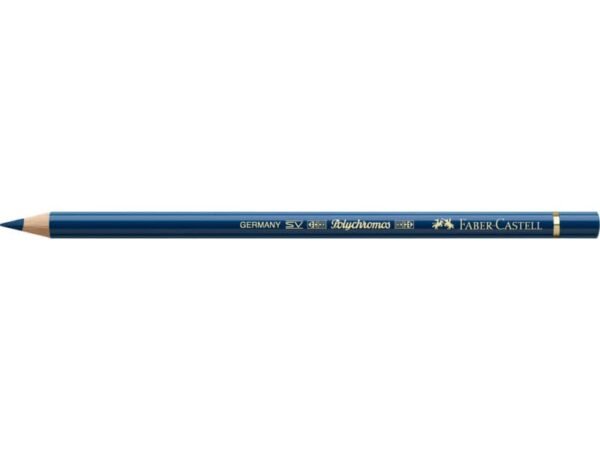 Matite colorate permanenti Faber Castell Polychromos mina 3,8 mm conf. 6 pezzi - blu prussia - 110246