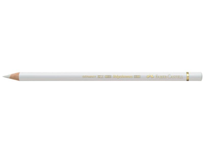 Matite colorate permanenti Faber Castell Polychromos mina 3,8 mm conf. 6 pezzi – bianco – 110101