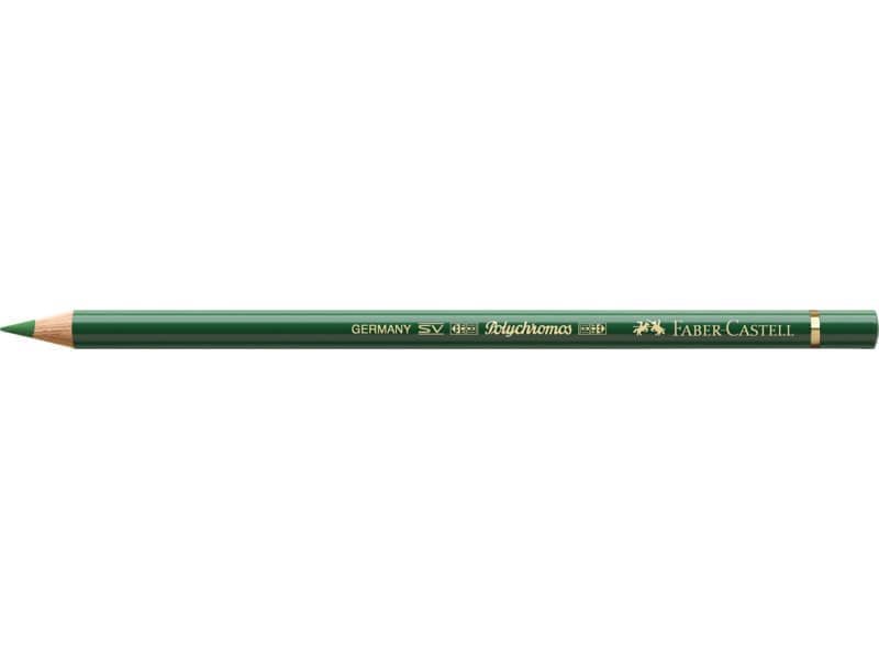 Matite colorate permanenti Faber Castell Polychromos mina 3,8 mm conf. 6 pezzi – verde permanente oliva – 110167