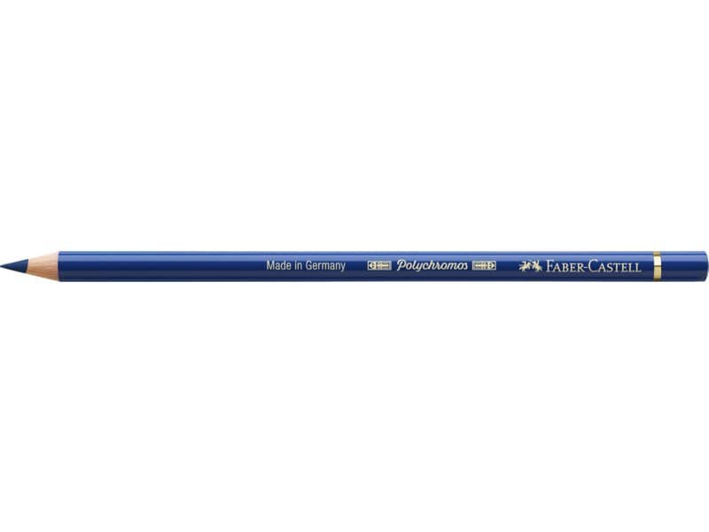 Matite colorate permanenti Faber Castell Polychromos mina 3,8 mm conf. 6 pezzi – blu elio rossiccio – 110151