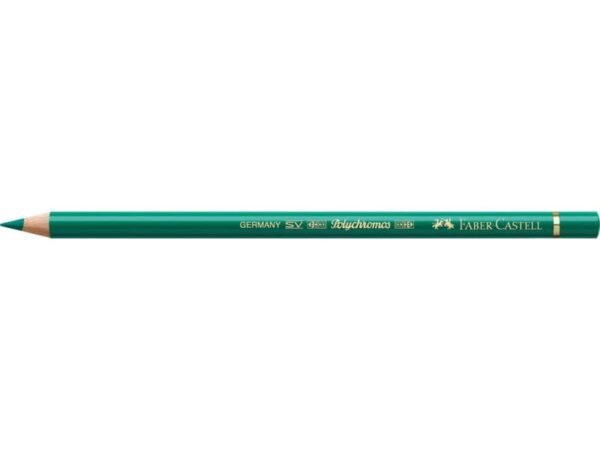 Matite colorate permanenti Faber Castell Polychromos mina 3,8 mm conf. 6 pezzi - verde ftalico scuro - 110264
