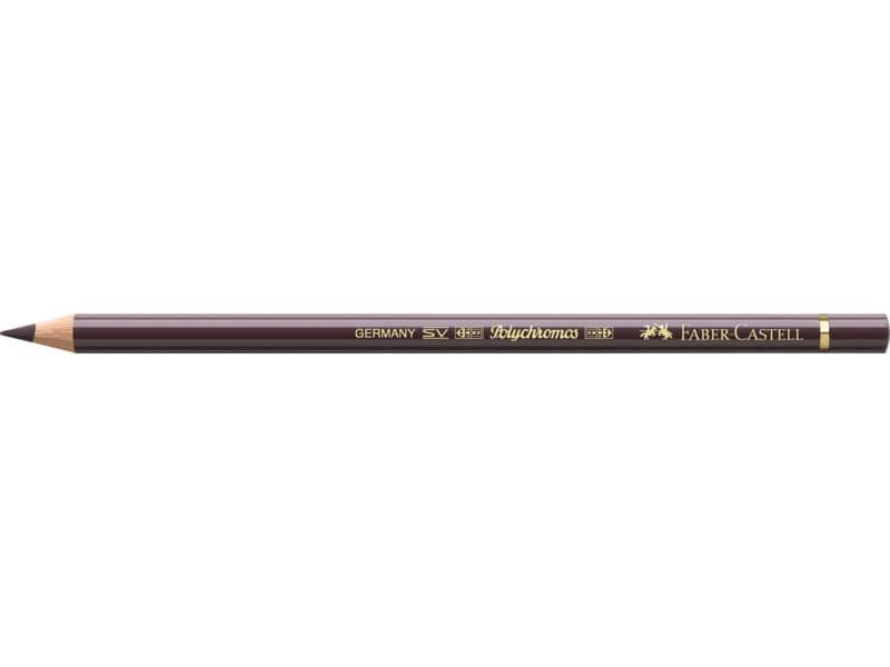 Matite colorate permanenti Faber Castell Polychromos mina 3,8 mm conf. 6 pezzi – noce – 110177