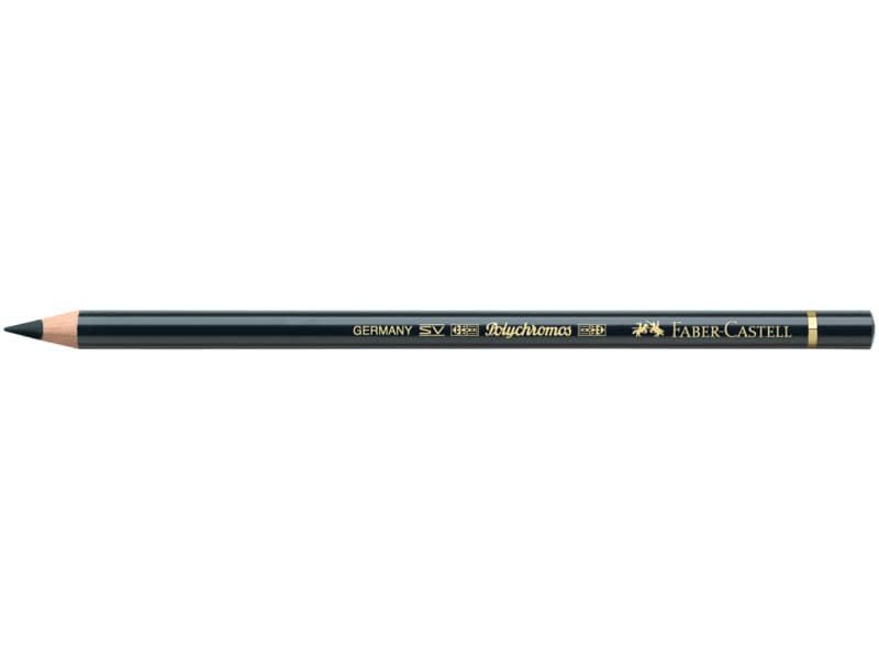 Matite colorate permanenti Faber Castell Polychromos mina 3,8 mm conf. 6 pezzi – nero – 110199