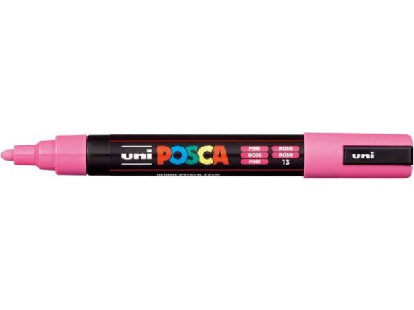 Marcatore a tempera Posca Uni-Ball punta tonda 1,8-2,5 mm rosa M PC5M RA