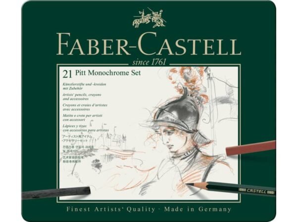 Set metallo Faber Castell Monochrome belle arti medium conf. 21 elementi - 112976
