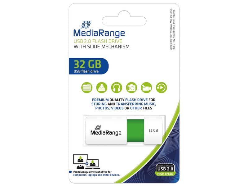 Chiavetta USB 2.0 – 32 Gb Media Range verde MR973