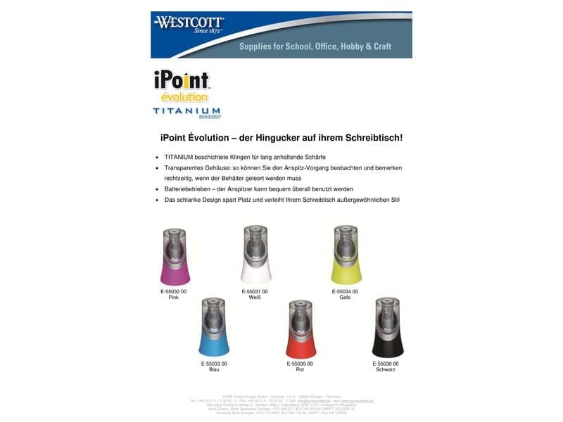 Temperamatite elettrico Westcott iPoint ‚volution nero E-55030 00