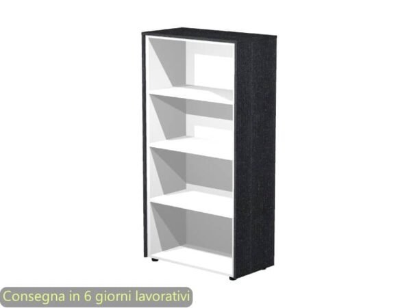 Mobile a giorno alto singolo top nero venato frassino 83x43x158,2 cm struttura grigio alluminio Flora Artexport 937/8