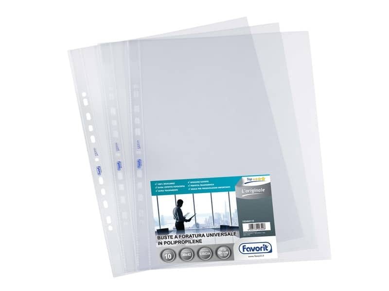 Buste trasp. a foratura universale FAVORIT L’Originale 30×42 cm conf. da 10 – 100460119