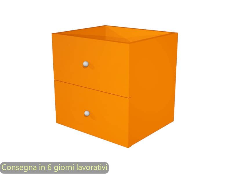 Coppia di cassetti arancio per libreria componibile Maxicolor Artexport 32,5×28,8×32,5 cm – 2C MaxC/O