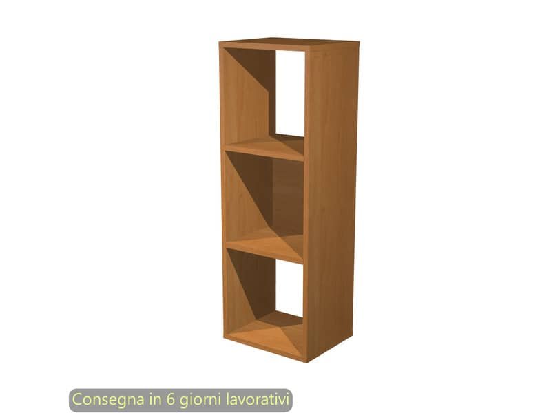 Libreria componibile 3 caselle noce chiaro 35,9×29,2×103,9 cm linea Maxicolor Artexport – 3MaxC/4