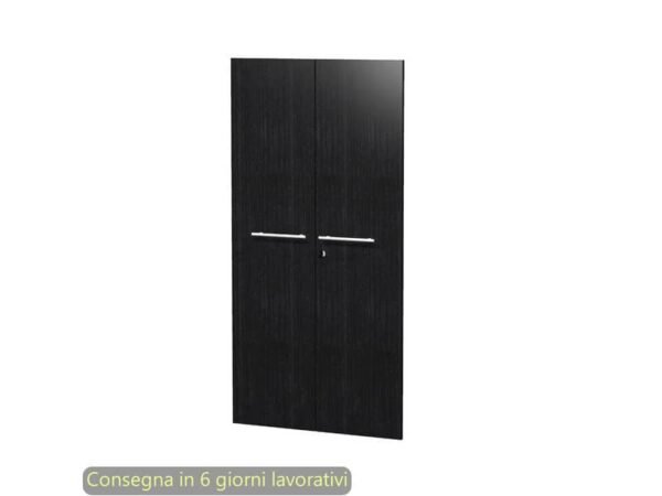 Coppia ante medie nero venato frassino 80x153,8 cm in melaminico con serratura linea Flora Artexport - 91073M/8