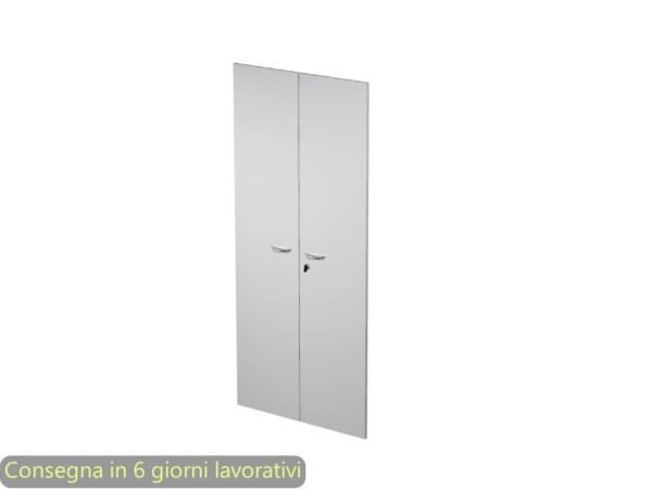 Ante con serratura grigio 80x175 cm in melaminico per mobile alto linea Presto Artexport - 60075M/9