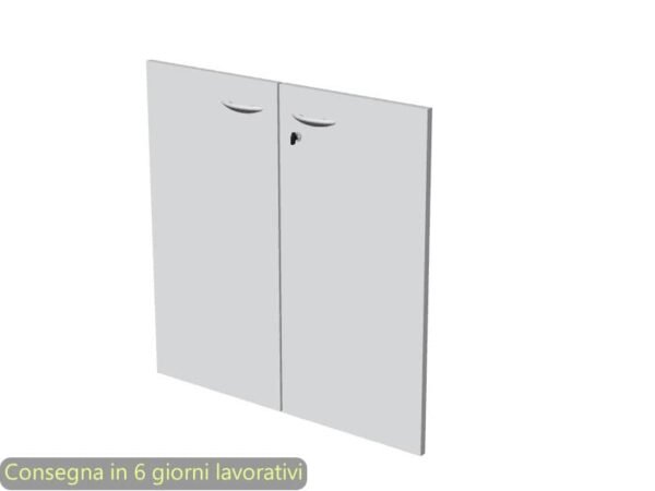 Ante con serratura grigio 80x67 cm in melaminico per mobile basso linea Presto Artexport - 60067M/9