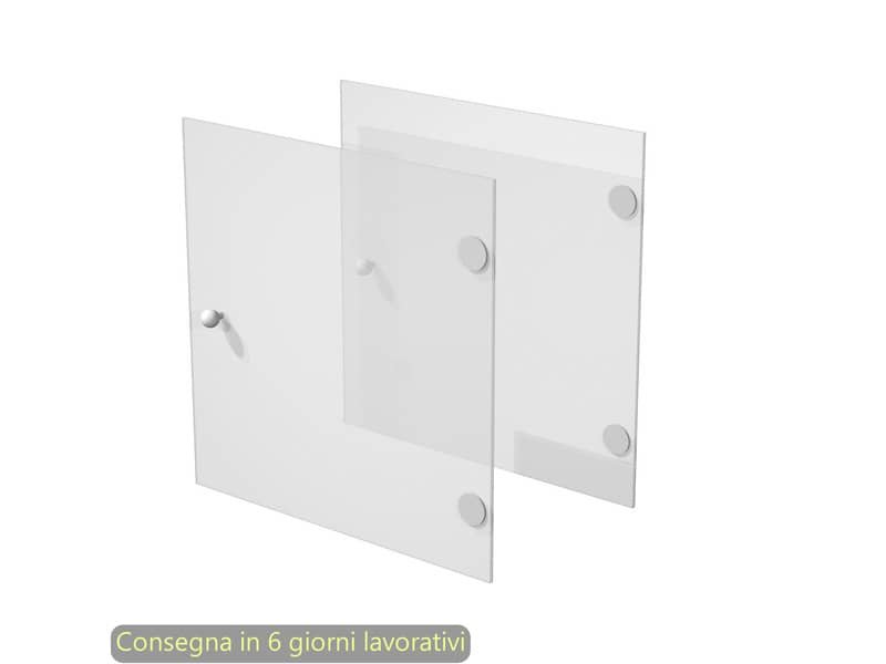 Coppia di antine in vetro satinato per libreria componibile Maxicolor Artexport 32,2×32,2 cm – 2A MaxC/G