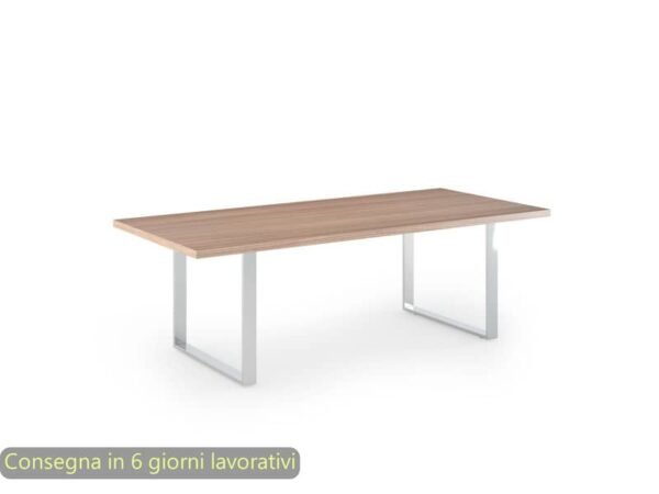 Tavolo riunioni ciliegio arabis 220x100xH.74 cm gamba ad anello effetto cromato - linea Flora Artexport - 905M/K