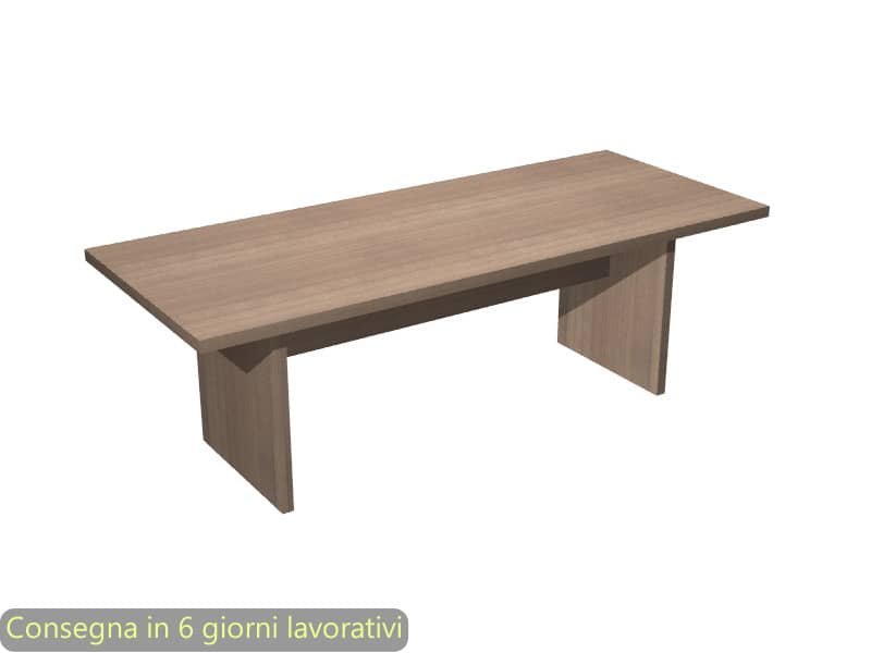 Tavolo riunioni ciliegio arabis 220x100x74 cm gamba a pannello in tinta linea Flora Artexport – 905/K