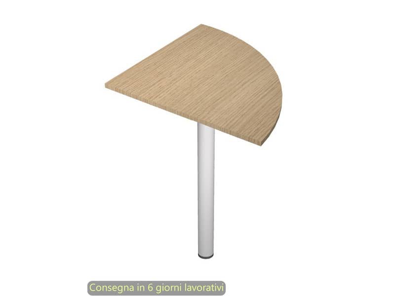Raccordo angolare 90ø bianco 80x80xH.73 cm gamba sezione tonda in metallo grigio alluminio Flex Artexport – L90E+ 60011/C