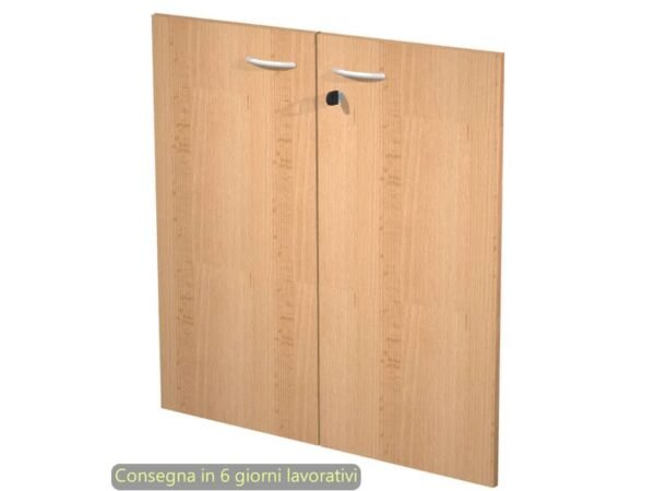 Ante con serratura faggio 80x67 cm in melaminico per mobile basso linea Presto Artexport - 60067M/6