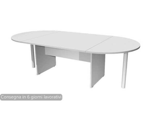 Tavolo riunione ovale grigio 220x110xH.72 cm gamba a pannello in tinta linea Presto Artexport - TR/220/9