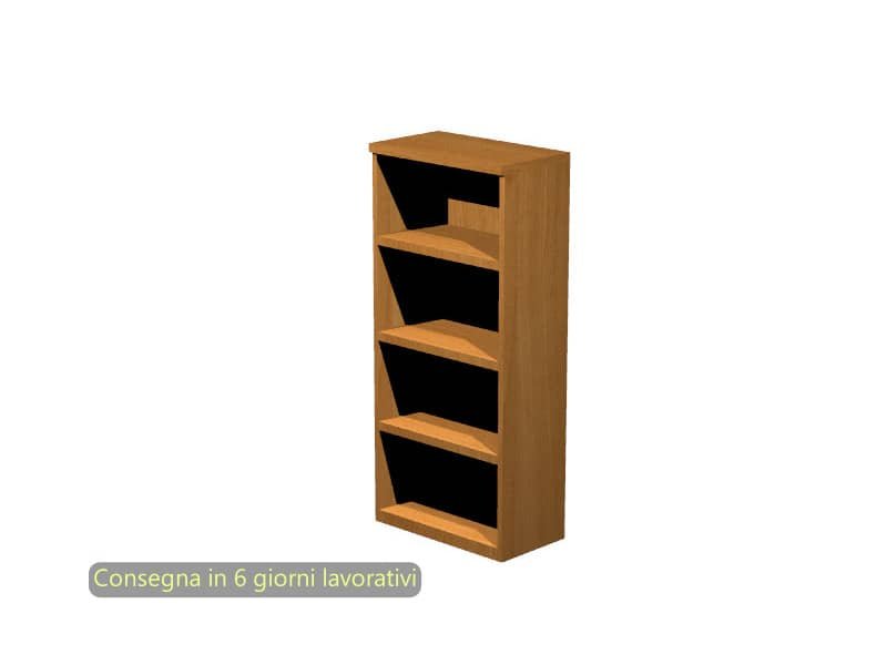 Mobile a giorno alto noce chiaro 80x35xH.180 cm con 3 ripiani regolabili linea Presto Artexport – 038-39/4