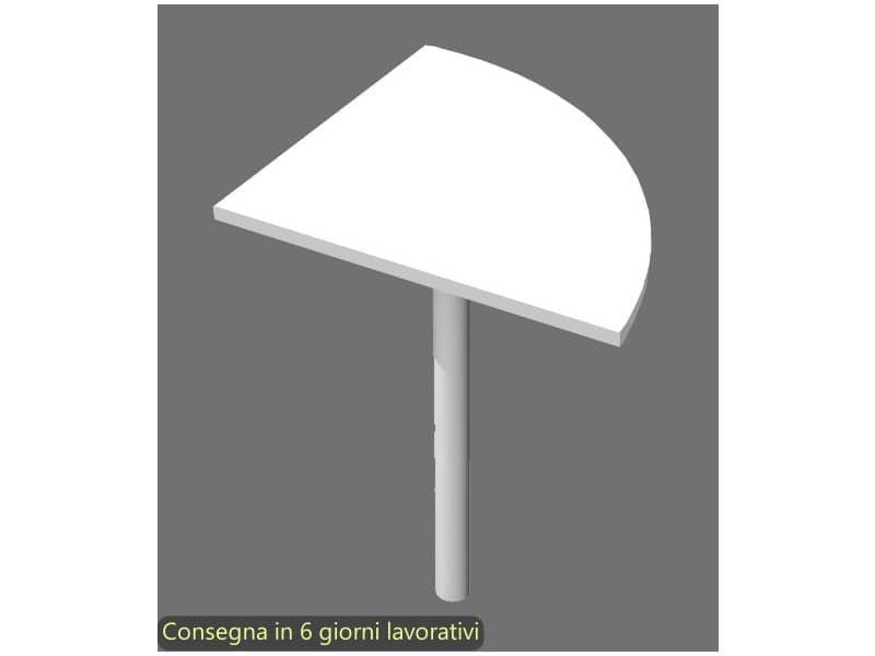 Raccordo angolare 90ø bianco 80x80xH.73 cm gamba sezione tonda in metallo grigio alluminio Flex Artexport – 90E + 60011/3