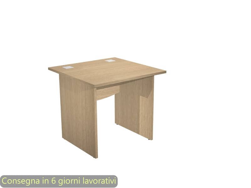 Scrivania piano rovere 80x80xH.73 cm gamba a pannello in melaminico linea Flex Artexport – JPB80/C