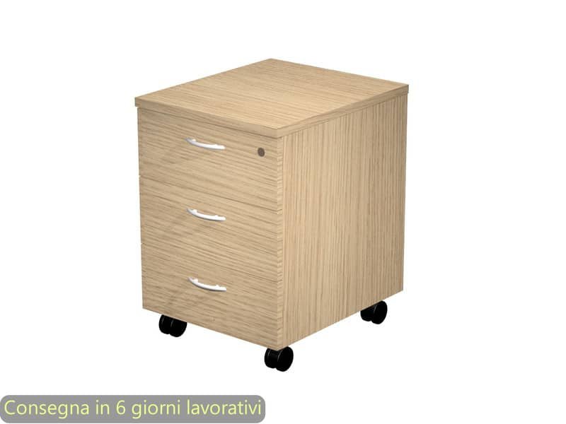 EC – Cassettiera a tre cassetti montata rovere 41,8x52xH.59,5 cm linea Presto Artexport – 60019/C