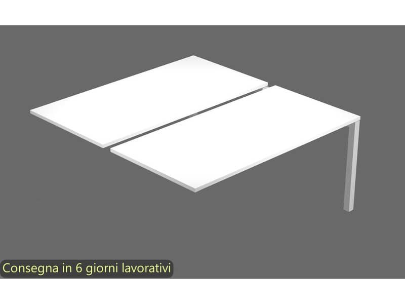 Postazione aggiuntiva doppia Bench bianco 160x168x72,5 cm gamba a ponte in metallo bianco Bridge BENCH16-S/3-AM