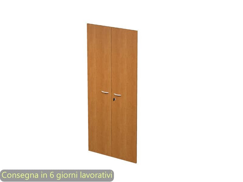 Ante con serratura noce chiaro 80×175 cm in melaminico per mobile alto linea Presto Artexport – 60075M/4
