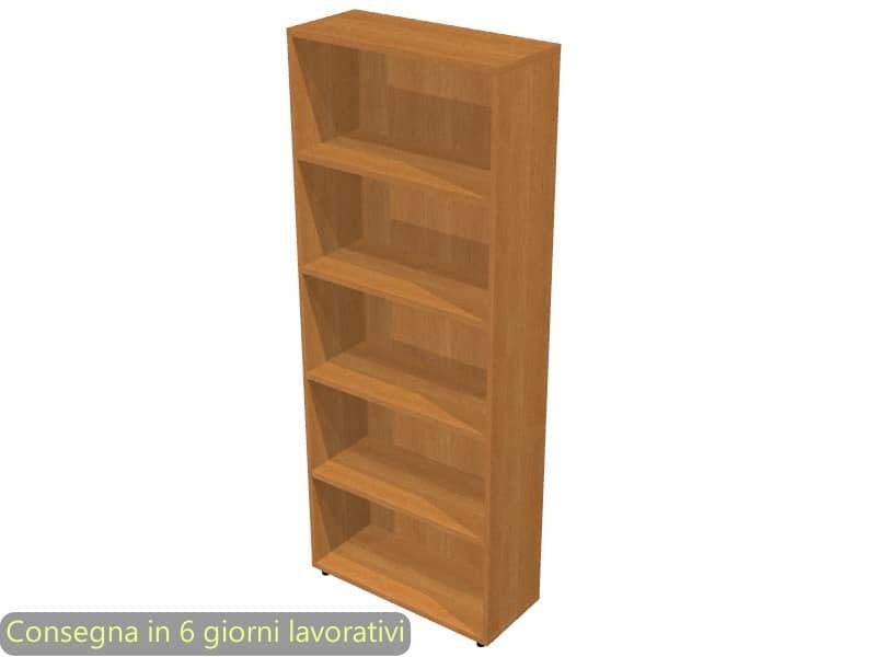 Libreria alta componibile noce chiaro doppia larghezza 76x32xH.196 cm linea Protocollo Artexport – LA-L76/4