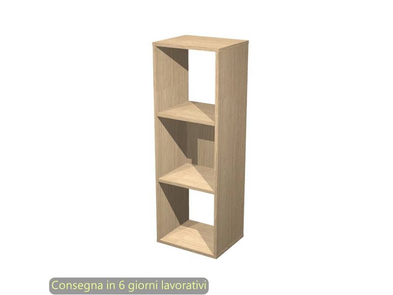 Libreria componibile 3 caselle rovere 35,9×29,2xH.103,9 cm linea Maxicolor Artexport – 3MaxC/C