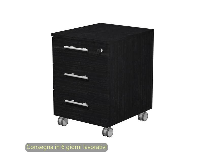 Cassettiera 3 cassetti nero venato frassino 41,8x52xH.61,5 cm fornita montata  – linea Flora Artexport 90019/8