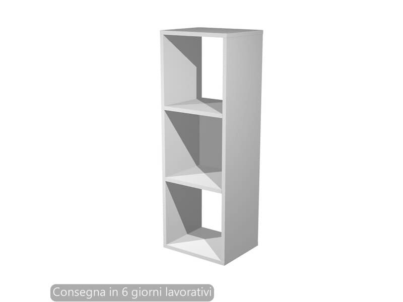 Libreria componibile 3 caselle grigio alluminio 35,9×29,2xH.103,9 cm linea Maxicolor Artexport – 3MaxC/5