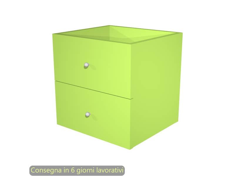 Coppia di cassetti verde neon per libreria componibile Maxicolor Artexport 32,5×28,8×32,5 cm – 2C MaxC/V