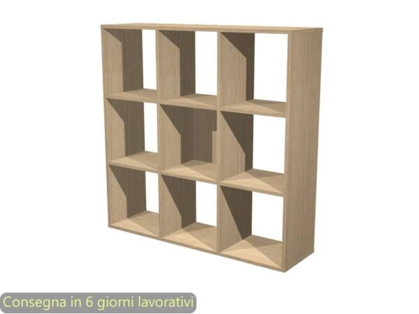 Libreria componibile 9 caselle rovere 104x29,2xH.103,9 cm linea Maxicolor Artexport - 9MaxC/C
